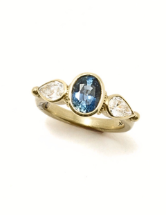 Bluebonnet Sapphire and Diamond Ring