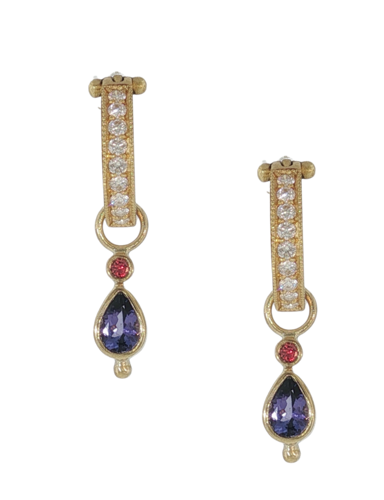 Tanzanite Pear Drops with Garnets