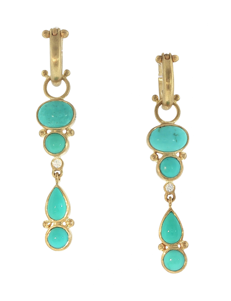 Tiered Turquoise and Diamond Drops